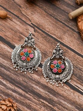 The Peppy Touch - Oxidised Boho Earrings