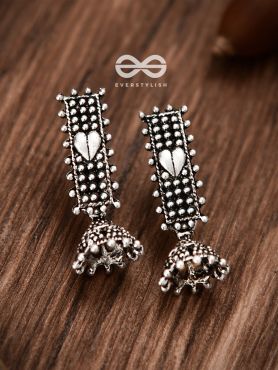 The Bohemian Heart Jhumkis - Tiny Trinket Earrings
