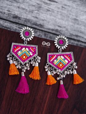 The Playful Desire (Orange-Pink) - The Embroidered Oxidised Collection