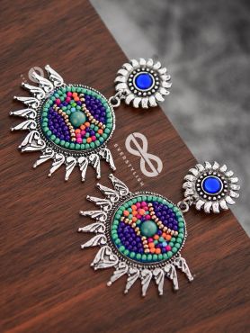 The Little Intricate Sun Drops (Blue) - Embroidered Oxidised Collection