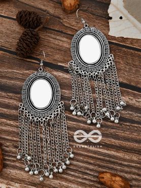 The Vintage Chain Danglers - Oxidised Boho Earrings