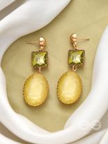 The Sun-Kissed- Golden Embellished Earrings