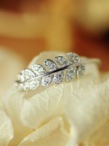Lustrous  Leaves Adjustable American Diamond Ring