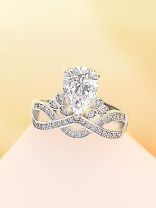 Captivating Crown Cocktail American-Diamond Ring (Adjustable)