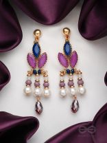 The Purple Heart- Golden Embellished Earrings