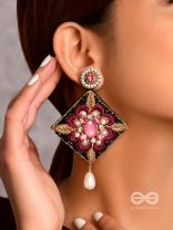 Kisalaya- The Delicate Bloom- Pearls and Stones Embroidered Earrings