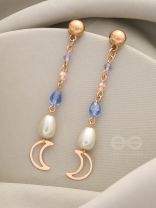 Over The Moon - Golden Pearl and Beads Earrings