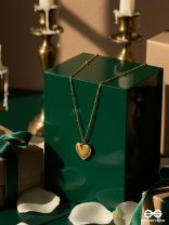 GOLDEN ETCH – STAINLESS STEEL 18K GOLD PLATED ANTI-TARNISH TEXTURED HEART PENDANT NECKLACE