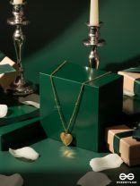 GOLDEN ETCH – STAINLESS STEEL 18K GOLD PLATED ANTI-TARNISH TEXTURED HEART PENDANT NECKLACE