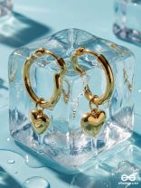 GIORA ITALIA - CUPID’S GOLD –   STAINLESS STEEL 18K GOLD PLATED ANTI-TARNISH HEART EARRINGS