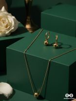 GIORA ITALIA - THE LUMI ORB –  STAINLESS STEEL 18K GOLD PLATED ANTI-TARNISH EARRINGS AND NECKLACE JEWELLERY SET