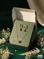 GIORA ITALIA - THE LUMI ORB –  STAINLESS STEEL 18K GOLD PLATED ANTI-TARNISH EARRINGS AND NECKLACE JEWELLERY SET