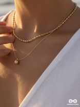 GIORA ITALIA - AURORA DROP-  STAINLESS STEEL 18K GOLD PLATED ANTI-TARNISH MINIMAL LAYERED NECKLACE 