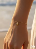 HEARTMUSE – STAINLESS STEEL 18K GOLD PLATED ANTI-TARNISH EVERYDAY HEART CHAIN BRACELET