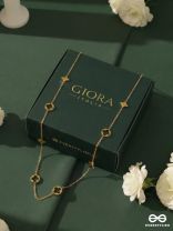 GOLDEN CHARM TRAIL – STAINLESS STEEL 18K GOLD PLATED ANTI-TARNISH MOTIF NECKLACE