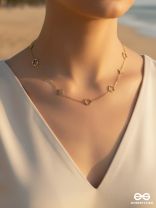 GOLDEN CHARM TRAIL – STAINLESS STEEL 18K GOLD PLATED ANTI-TARNISH MOTIF NECKLACE