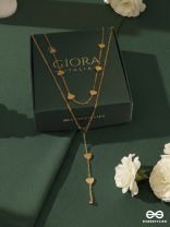 AMANTA FALL – STAINLESS STEEL 18K GOLD PLATED ANTI-TARNISH LAYERED HEART DROP NECKLACE