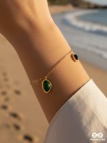 VELORA GREEN – STAINLESS STEEL 18K GOLD PLATED ANTI-TARNISH DELICATE GEM BRACELET