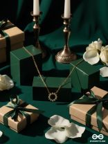 SOLARA RING – STAINLESS STEEL 18K GOLD PLATED ANTI-TARNISH CELESTIAL PENDANT NECKLACE