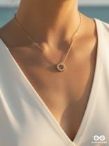 SOLARA RING – STAINLESS STEEL 18K GOLD PLATED ANTI-TARNISH CELESTIAL PENDANT NECKLACE