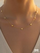 HEART PARADE – STAINLESS STEEL 18K GOLD PLATED ANTI-TARNISH HEART CHARM NECKLACE