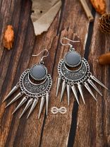 The Badass Mirror Motifs - Oxidised Boho Earrings