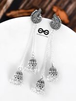 The Vintage Peacock Double Hanging Pearl Jhumkis