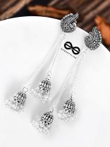 The Vintage Peacock Double Hanging Pearl Jhumkis