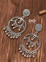 The Dangling Playful Circles - Oxidised Boho Earrings