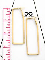 The Elegant Rectangular Hoops (Golden) - Casual Earrings