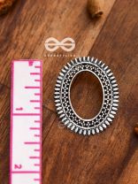 The Little Bohemian Oval Studs(Silver) - Oxidised Boho Earrings