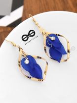 A Twisty Tale - Golden Casual Danglers (Royal Blue)