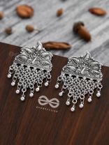 The Fanning Peacock Criss-Cross Statement Earrings