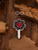 The Floral Delight - Embellished Non-pierced Nosepin (Shimmery Red)