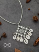 The Shell-Shocked Geometry - Silver Statement Oxidised Neckpiece