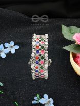 The Elegant Symmetry - Adjustable Enamelled Bracelet (Multicoloured)