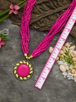 The Timeless Elegance- Beautiful Beaded Neckpiece (Magenta)