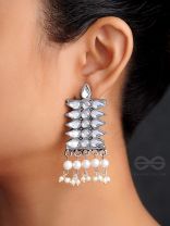 The Pristine Pine- Oxidised Enamelled Earrings