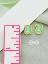 Deep Sea Eyes- Golden and Blue Crystal Earrings