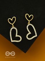 Radiant at Heart- CZ Stones Studded Golden Earrings