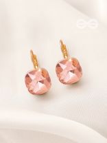 The Ice Cube- Crystal Golden Earrings (Rust)