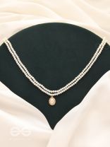 The Moonglade- White and Golden Pearl Necklace
