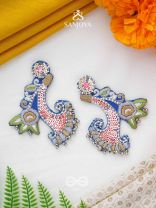 Alankar - The Decorated - Sequins, Beads And Resham Hand Embroidered Earrings (Multicolor)