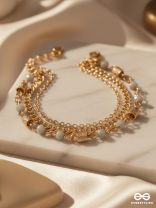Three's the Charm-  Golden Beads Layered Bracelet
