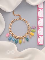 The Rainbow Drops- Golden Embellished Bracelet