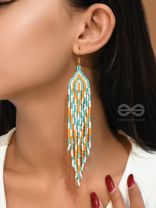 The Magma Ocean- Golden Embellished Earrings