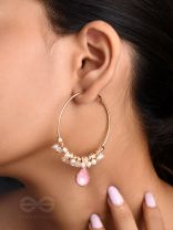The Star Ruby- Golden Embellished Earrings