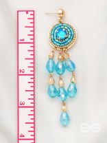 The Elixir Rain- Golden Embellished Earrings