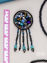 Velaam- The Sandy Beach- Stones and Glass Beads Embroidered Earrings