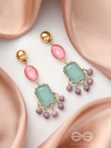 The Smoked Mirror- Golden Embellished Earrings